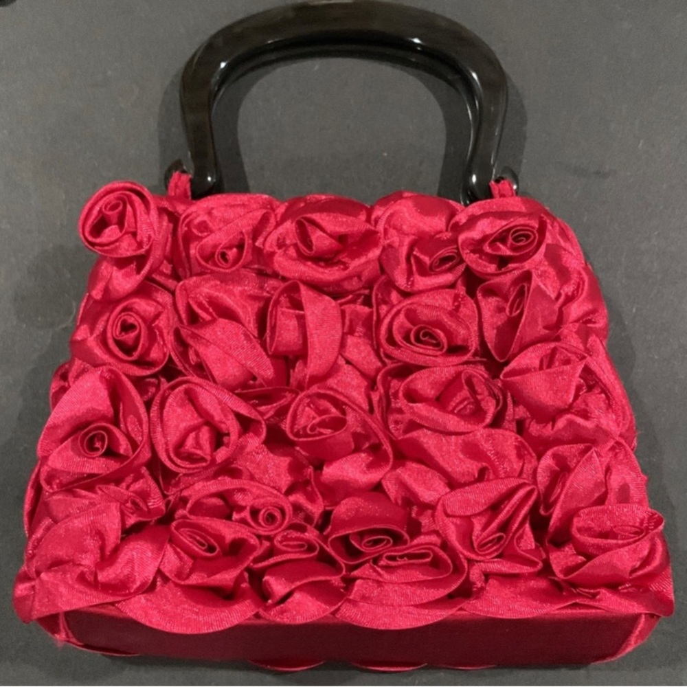 Lovely Magenta Rose Petal Evening Purse